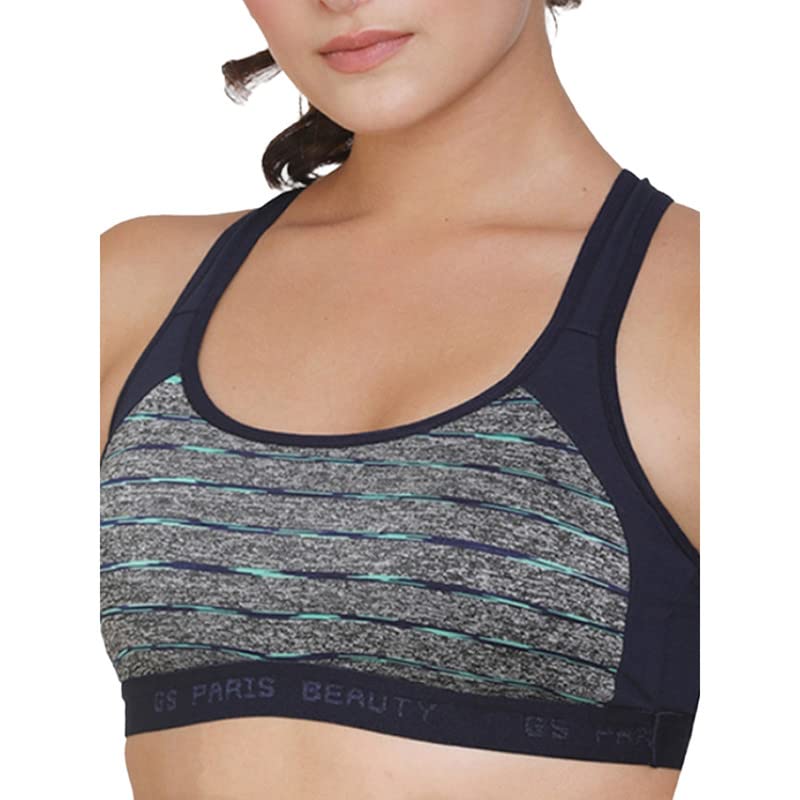 Image of Groversons Paris Beauty Women's Padded Non-Wired Racer Back Sports Bra (BR162)