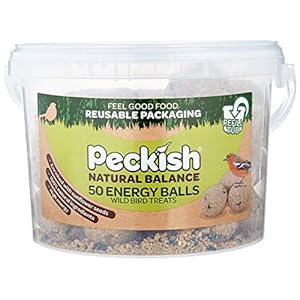 Peckish Natural Balance Energy Suet Fat Balls for Wild Birds, 50 Tub, 27 x 27.5 x 19 cm