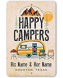 Personalized Happy Campers Metal Sign - Durable Metal Sign - 8' x 12' or 12' x 18' Use...