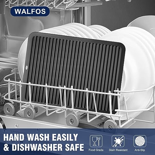 Image of Walfos Large Silicone Trivet 16x12 Inch, Trivets for Hot Pots and Pans, Heat Resistant Pot Holders Hot Pads for Kitchen Quartz Countertops, Hot Dishes