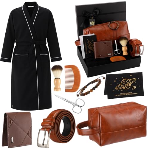 Shyyween 10 Pcs Birthday Gifts Baskets for Men Get Well Soon Gifts Beard Care Set for Him with...