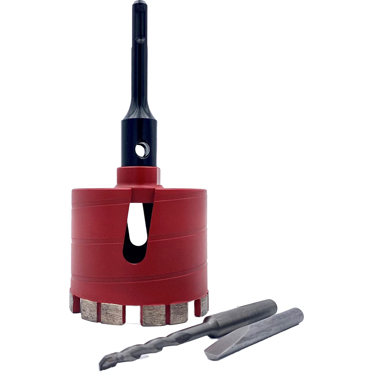 ESD-TOOLS | Corona de diamante con segmento turbo, broca de núcleo, broca de latas con alojamiento M16 | Diámetro de broca de 82 mm con SDS+ y broca centradora