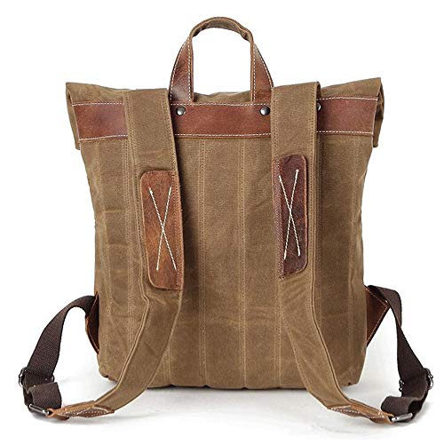 Canvas Backpack Rucksack Men's Waterproof Rucksack Casual Canvas Backpack for Travel Daily Life Travel Outdoor,Black-One Size4