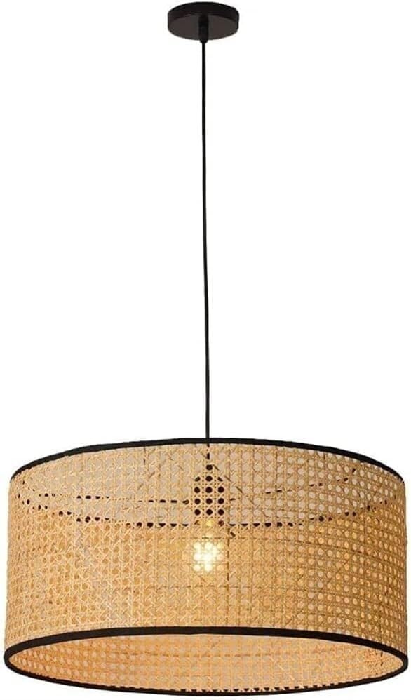 Lámpara colgante LED de ratán para eliminar las luces molestas en tu comedor