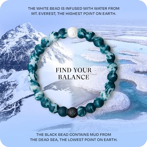 Lokai Hawaiian Silicone Beaded Bracelets for Women & Men, The Surf Collection - Ohana Beach Jewelry Fashion Bead Bracelet with Black & White Beads - Ring Bangle Slide-On Style for Comfortable Fit3