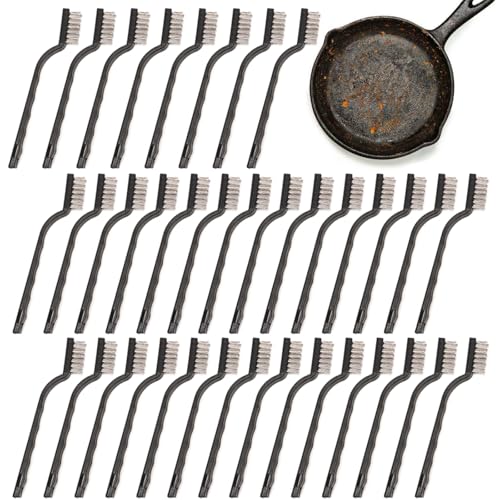 Stainless Steel Wire Brushes, Mini Wire Brush Rust and Paint Removal Kitchen Cleaning Tools (Pack of 100)