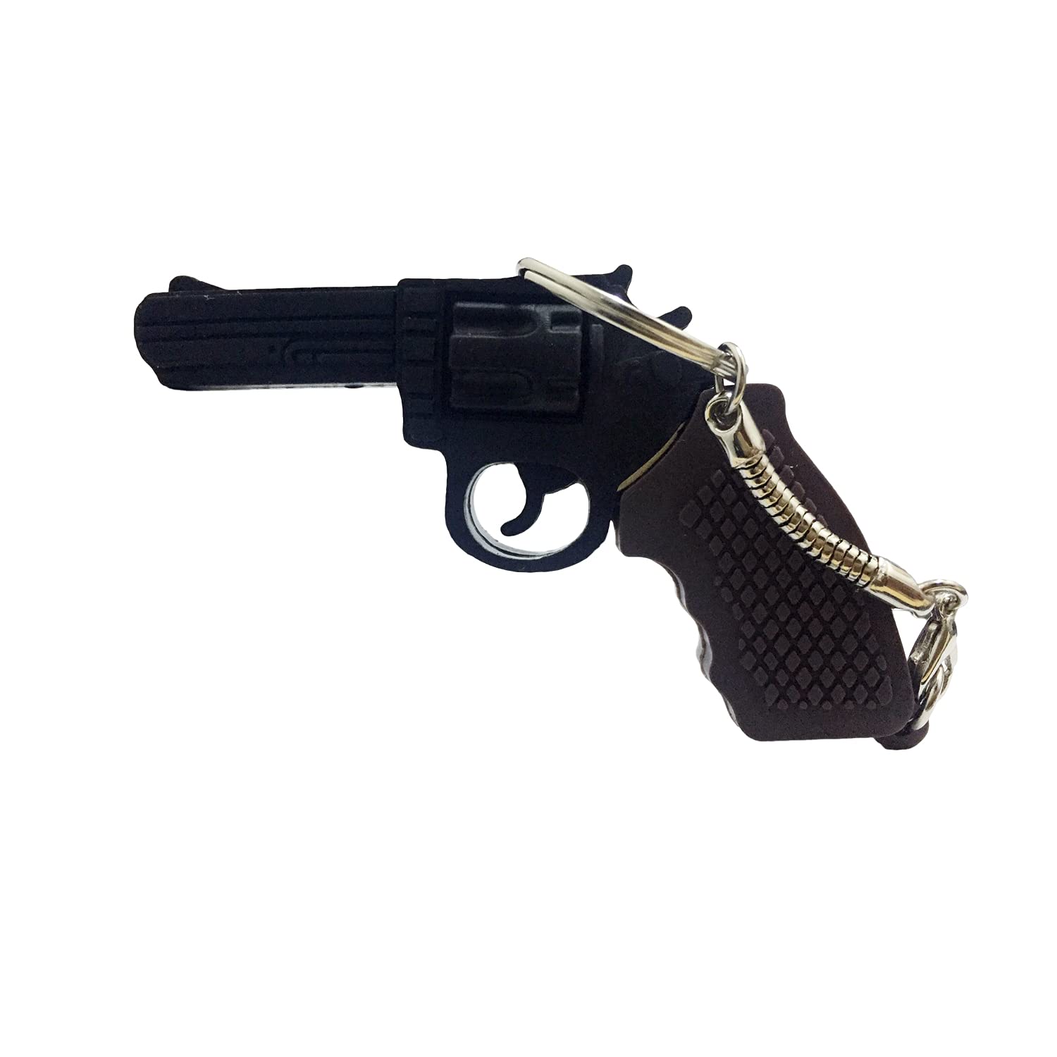 Cartoon USB 2.0 Flash Drive Memory Thumb Stick Date Storage Jump Pendrive Cute Funny Gun Shape with Key Chain for Computer Laptop Novelty Gift Revolver 16GB