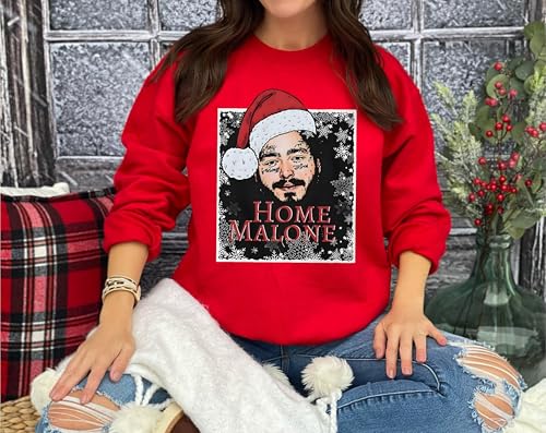 Home Malone Christmas Sweatshirt, Funny Christmas Sweatshirt, Ugly Christmas Sweatshirt, Unisex Crewneck Sweatshirt2