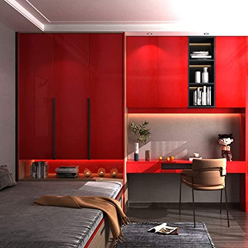 Image of WISDOM Red Glitter Vinyl Contact Paper Decorative for Cabinets Countertops Kitchen Shelves Liner Self Adhesive Film Peel and Stick Waterproof Removable Wallpaper (24 inch x 240, Red Glitter)