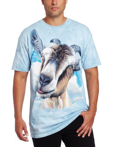 The Mountain Goat Head Adult T-Shirt Blue 2XL