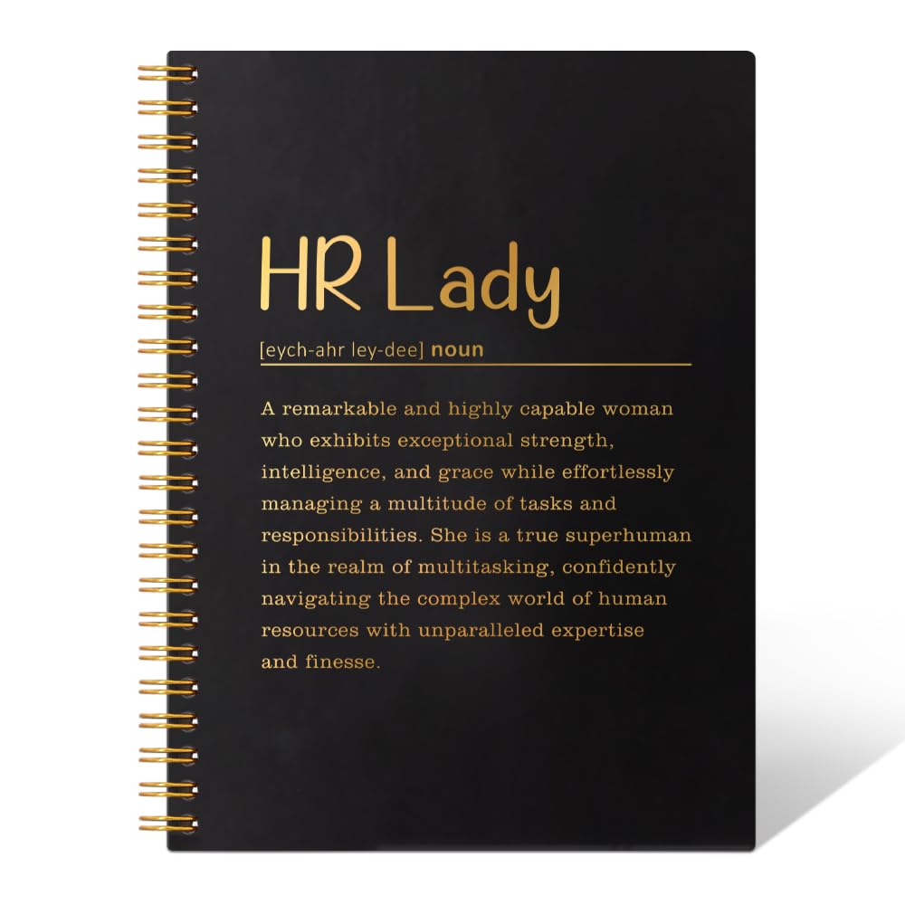 THEBESTU HR Lady Definition 160 Pages Hardcover Blank Spiral Notebook, Funny HR Coworker Gift for Christmas, Human Resources Gift for HR Manager, HR
