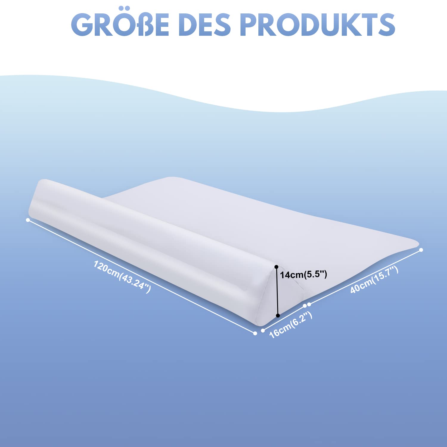 Opblaasbare Bedvalbeveiliging Louana - Wit - 130 cm
