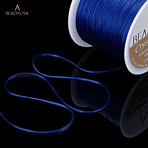 image for BEADNOVA 1mm Elastic Stretch Crystal String Cord for Jewelry Making Br