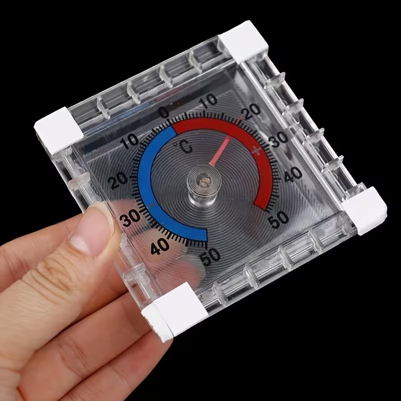 Indoor Outdoor Thermometer Hygrometer, High Accuracy Temperature and Humidity Meter with °C Scale, -50°C to 50°C, Wall Mount Monitor for Home, Greenhouse, Garden and Room No Electricity Needed（Square） — view 3