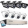 ZOSI 8 Channel Home Security Cameras System with 1TB Hard Drive,H.265+ 5MP Lite 8CH HD-TVI CCTV DVR Surveillance Video Recorder and 8pcs 1080P HD 1920TVL Outdoor Cameras with Night Vision