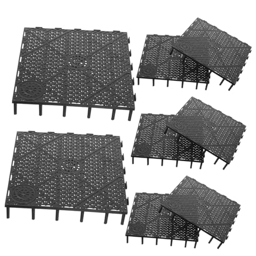 TOGEVAL 40 Piezas Placa De Filtro De PVC Tablero De Aislamiento De Pecera Inferior De La Tablilla Meseta Plato De Pescado Bajo Filtro De Grava Nano Filtro De Acuario Neto Aire Black