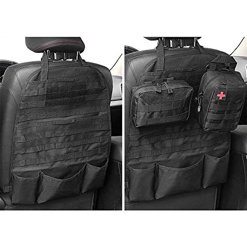 AIRSOFTPEAK Car Backseat Organizer Tactical Molle Panel Seat Back Protector Cover Nylon Vehicle