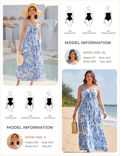Image of GRACE KARIN Womens Summer Floral Maxi Dresses 2026 Long Flowy Boho Dress Beach Vacation Sundresses Casual Clothes with Pocket