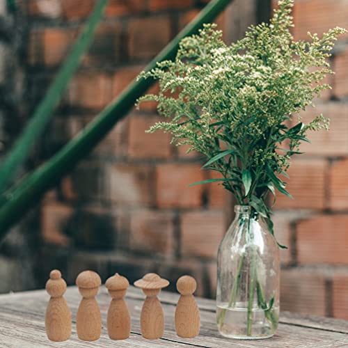 Besportble ZKR46Q1750O5C 5Pcs Wood Peg Dolls Unfinished Wooden Family People Dolls Diy People Bodies Figures Puppet Ornaments thumb #3