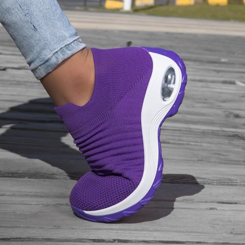 Image of Non Slip Work Shoes Women, Slip On Sneakers Women,Work Shoes Walking Gym Nurse Mesh Casual Fashion Sneakers Comfort Breathable Lightweight