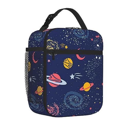 Star Galaxies - Bolsa de almuerzo divertida para mujeres y hombres, bolsa térmica aislada, portátil, impermeable, bolsa de almuerzo portátil