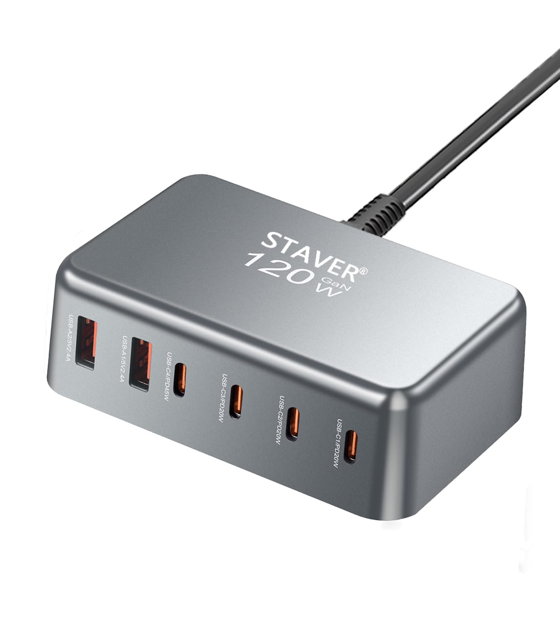 Amazon | 120W 充電器 【 GaNFastⅢ 6ポート同時充電125W！ 】45W常時