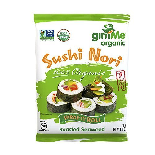 Gimme Organic Roasted Seaweed Sushi Nori, .81 Oz, Case of 12 by Gimme Health Foods