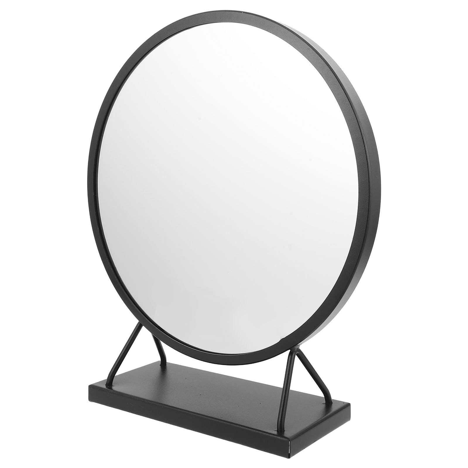Miroir de Maquillage en Acier Carbone Noir Ipetboom Miroir sur Pied Rond 30 CM Qualité Supérieure