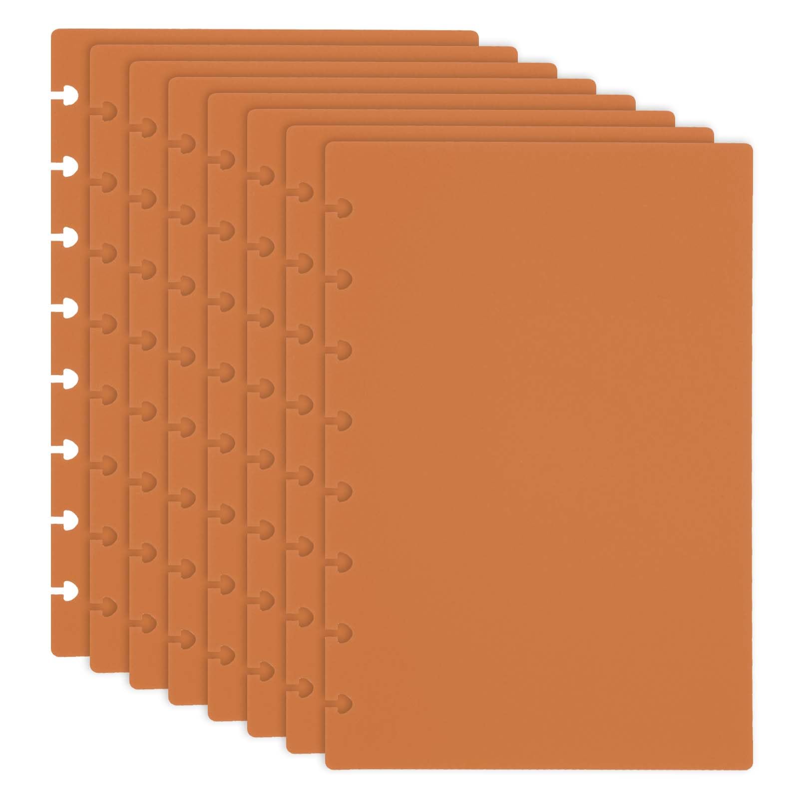 PATIKIL 4 Pair Discbound Notebook Cover, 5.75" x 8.74" Junior Size PP Disc Planner Cover for Arc Notebook Happy Planner Office Product, Brown