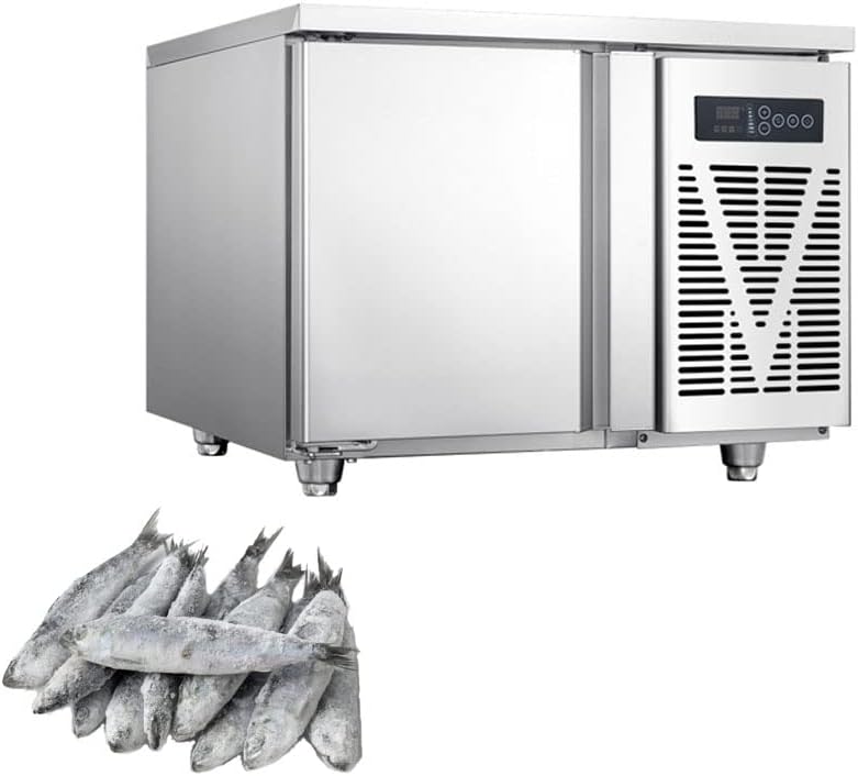 Commercial 3 Trays Blast Chiller Freezer, Stainless Steel Refrigerator for Cake, Gelato Hard Ice Cream, Chicken Chest Batch Freezer - Chilling and Freezing in Short Time (-13°F ~ -25.6°F)