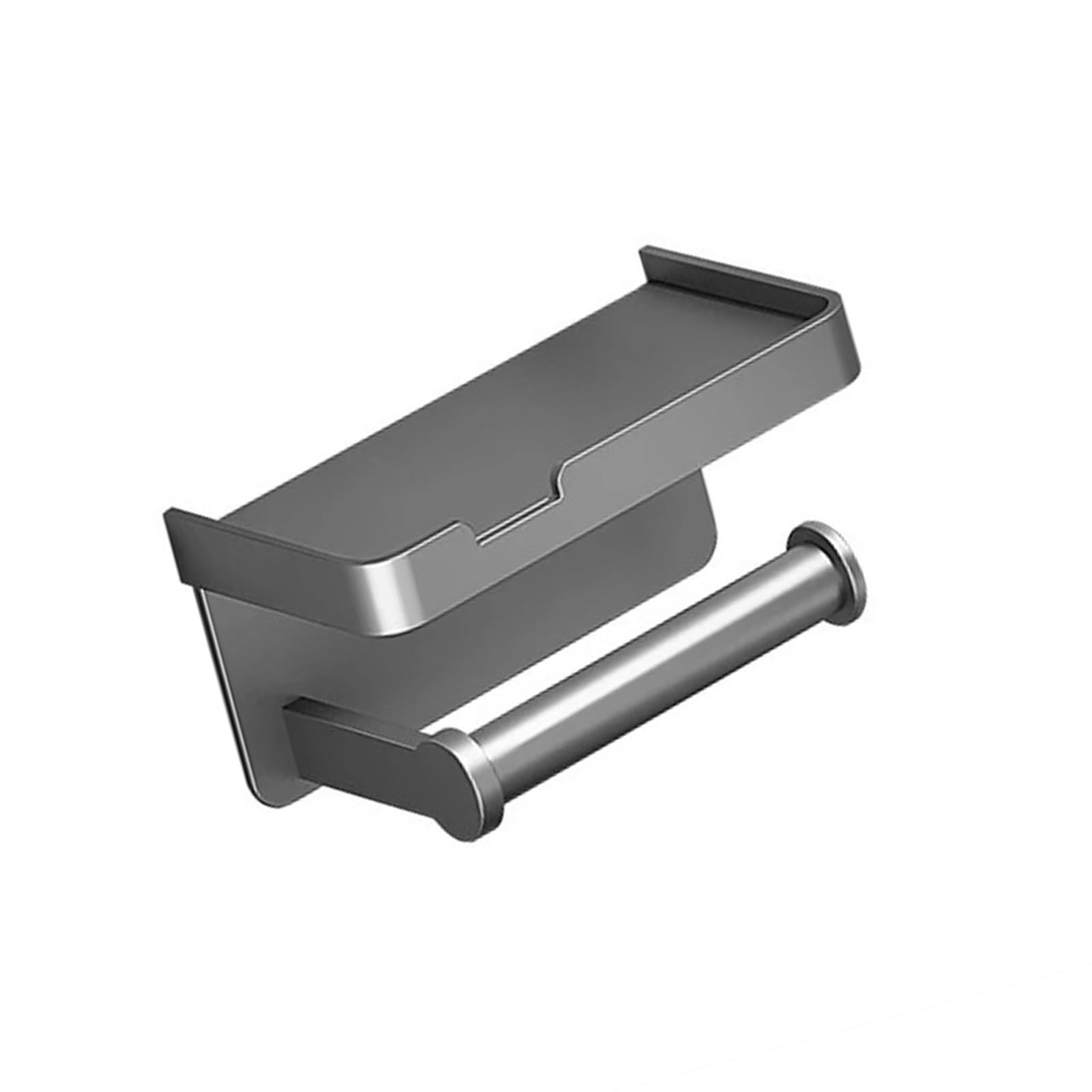 Jazuaiao A Holder With Tray, Luminum Lloy Bathroom For Phones Nti-Slip Roll Storage, Gray/Cream Luminum Lloy Paper Roll Holder