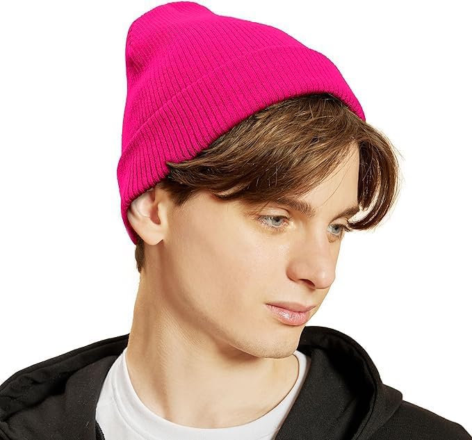 The Hat Depot - 100% Cotton Soft and Light Cuffed Skull Plain Daily Washed Beanie - Image 2