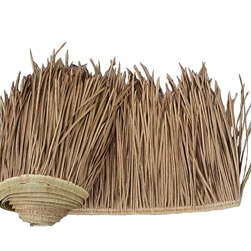KMYX Toit en chaume mexicaine - Ignifuge - Pour 15 ans - Toit en paille pour cabane Tiki, bar, jardin, terrasse, tonnelle, mur (taille : 49,6 x 99,3 cm, couleur : palme), 19.6'H*39.3'L