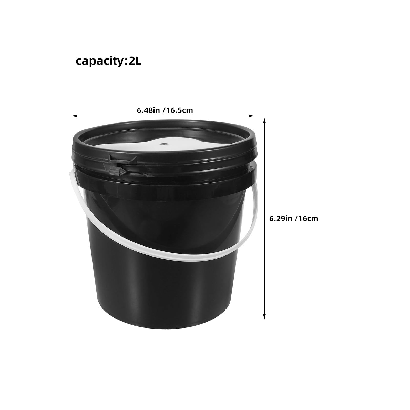 Lot de 2 seaux à Peinture avec couvercles : seaux en Plastique de 2 litres (1/2 Gallon) pour Le Stockage de Peinture, récipients Utilitaires Multi-usages pour Produits liquides et secs, 2 L