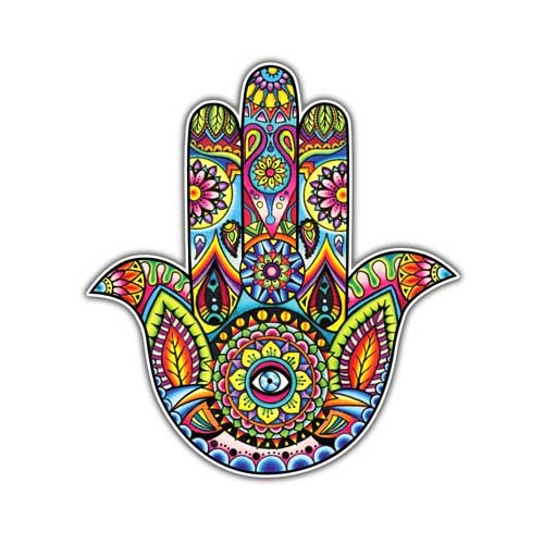 Hamsa Sticker Colorful Hand Decal by Megan J Designs™ - Laptop Sticker Tumbler Decal Vinyl Sticker