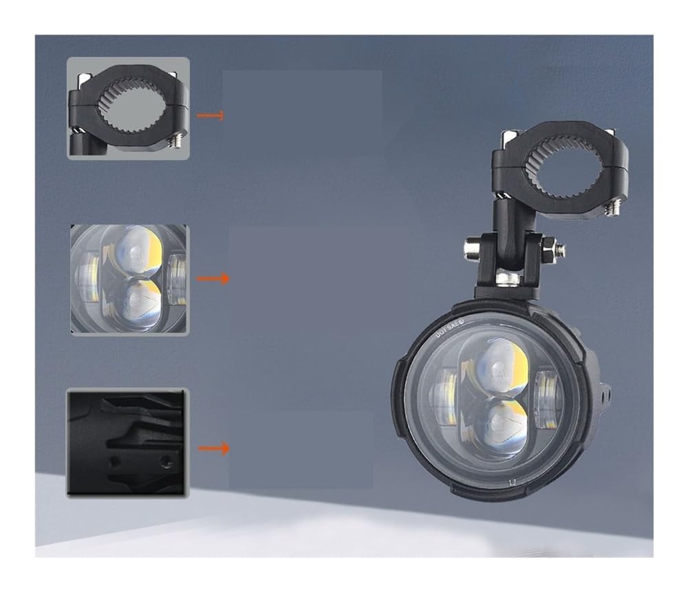 Fanale Posteriore Coppia di fari fendinebbia per moto da 100 W ausiliari a LED a doppio colore lampeggianti per