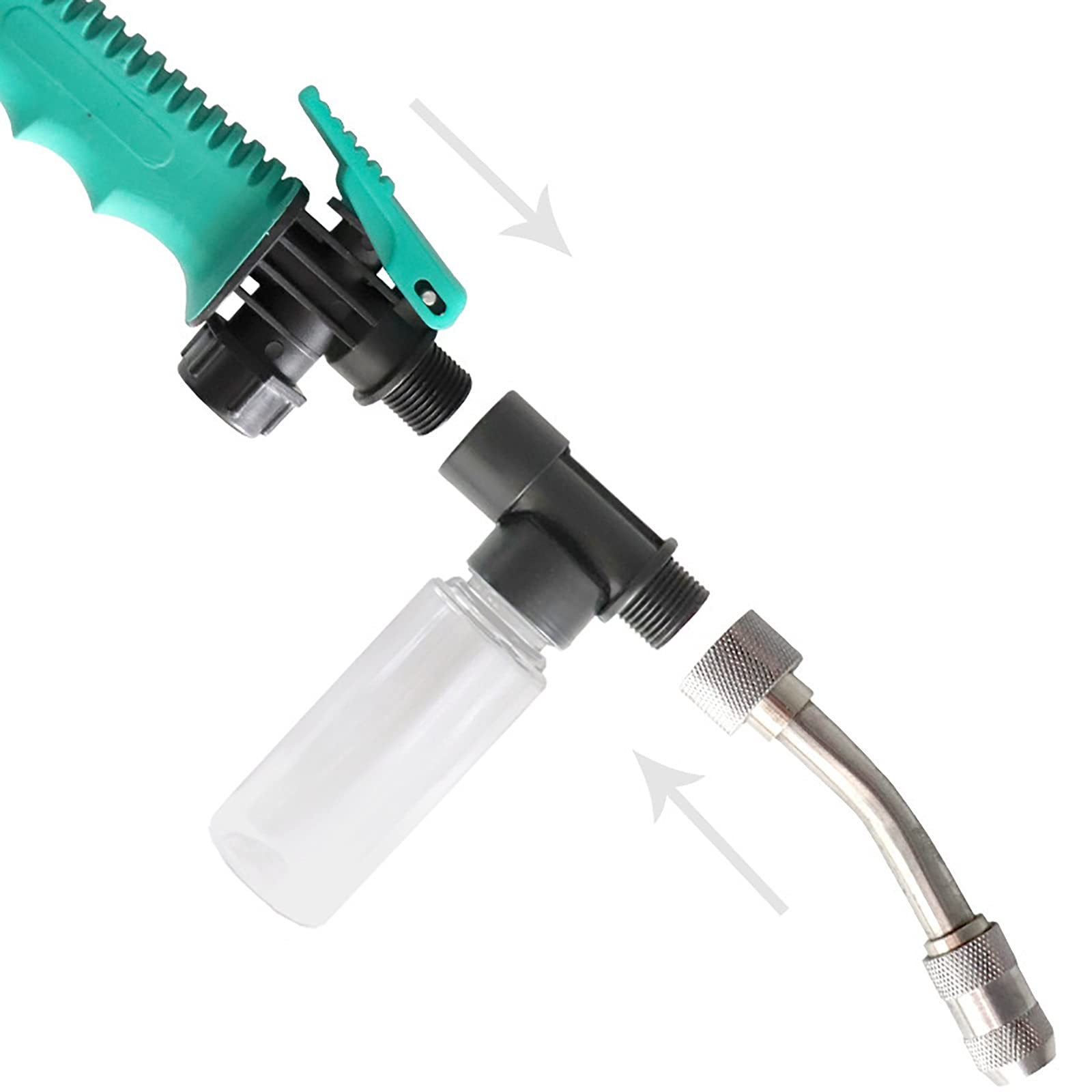 Pistola Pulverizadora para Riego Lavado de coches Espuma Agua Auto Belleza Spray Jardín Herramienta pistola agua para Limpiar Riego(62.5cm)