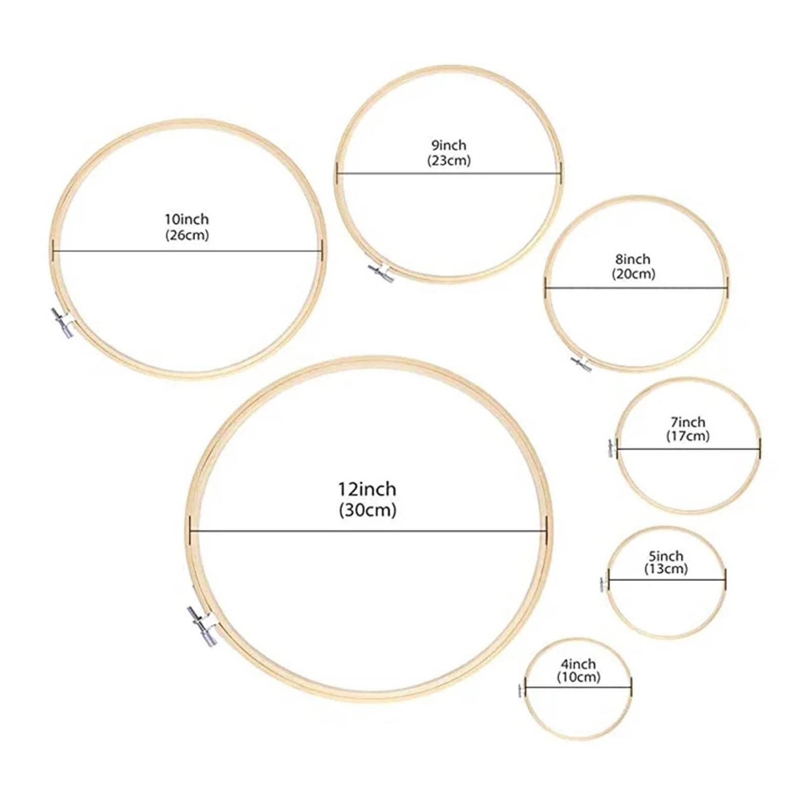 MRKU Soporte para Bastidor de Bordado DIY, Kit de Costura para Punto de Cruz, Marco, Anillos, Manualidades, bambú, aro Redondo, Herramientas de Costura domésticas
