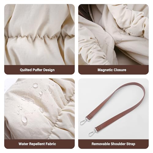 Image of Puffer Shoulder Bag for Women, Puffy Quilted Purses Hobo Bag Lightweight Small Shoulder Handbag