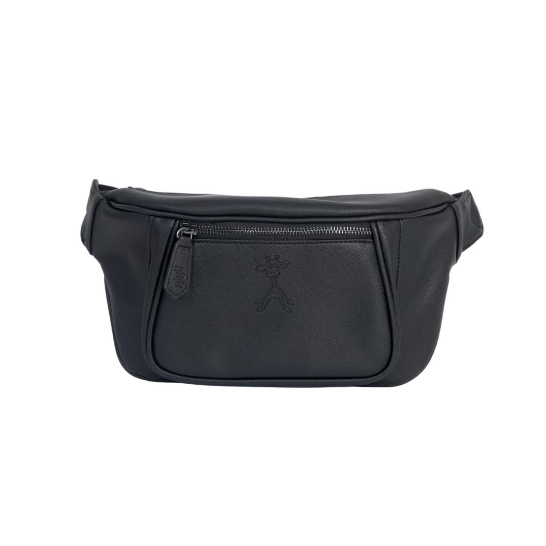 Gigil Inka Buggy-Organizer und Crossbody-Tasche aus veganem Leder – wasserabweisend mit 4 Fächern und Schnellzugriffstaschen – Feuchttasche – Kinderwagen-Organizer (Mitternachtsschwarz)
