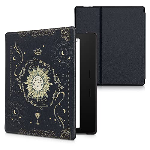 kwmobile Cover for Amazon Kindle Oasis 10. Generation Case - eReader Cover with auto sleep funktion - Tarot Card with Dark Blue/Yellow/Black