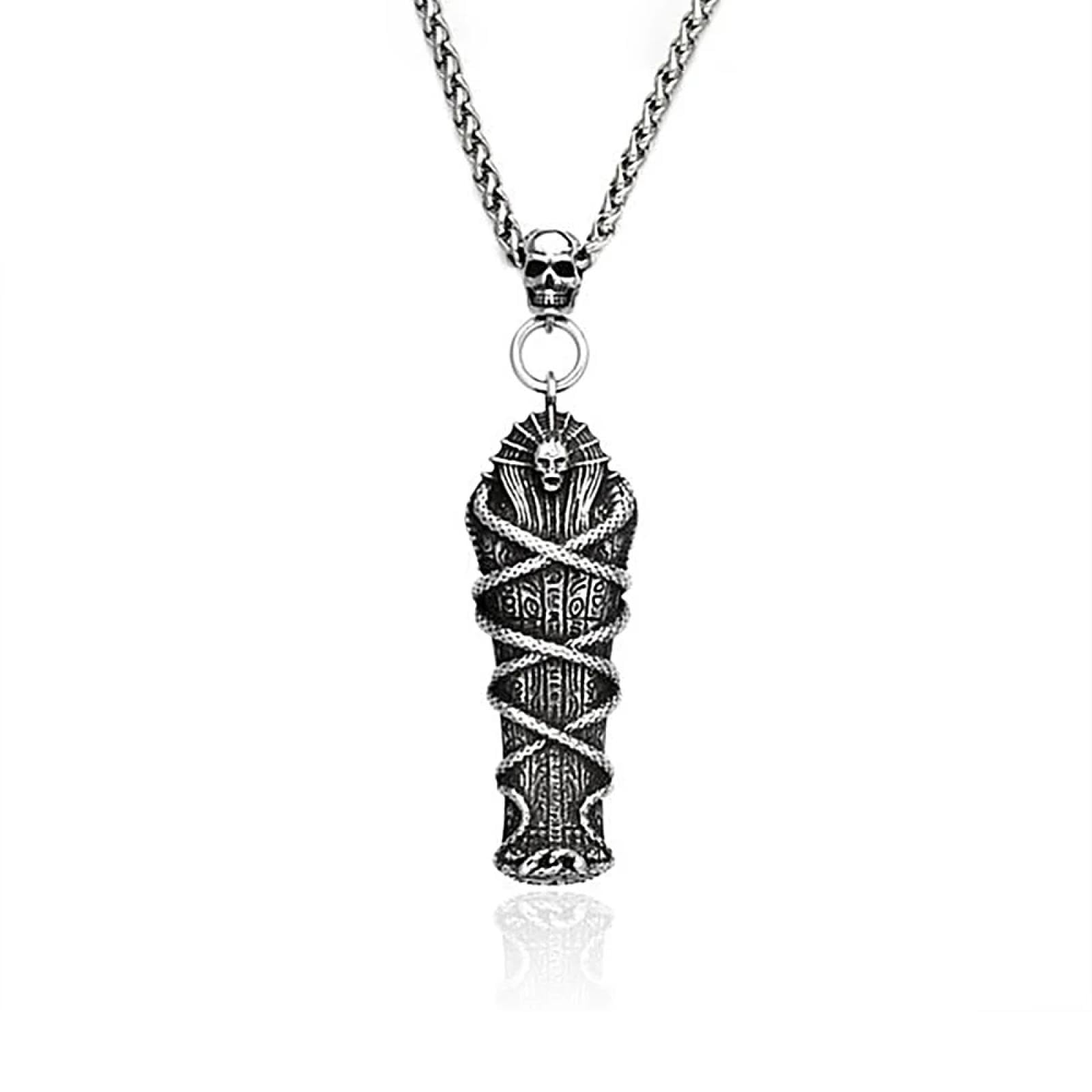 SiVaji Halskette Ketten Schmuck Herren Frauen Anhänger Necklacetotenkopf Anhänger Halskette Männer Sarg Halsketten