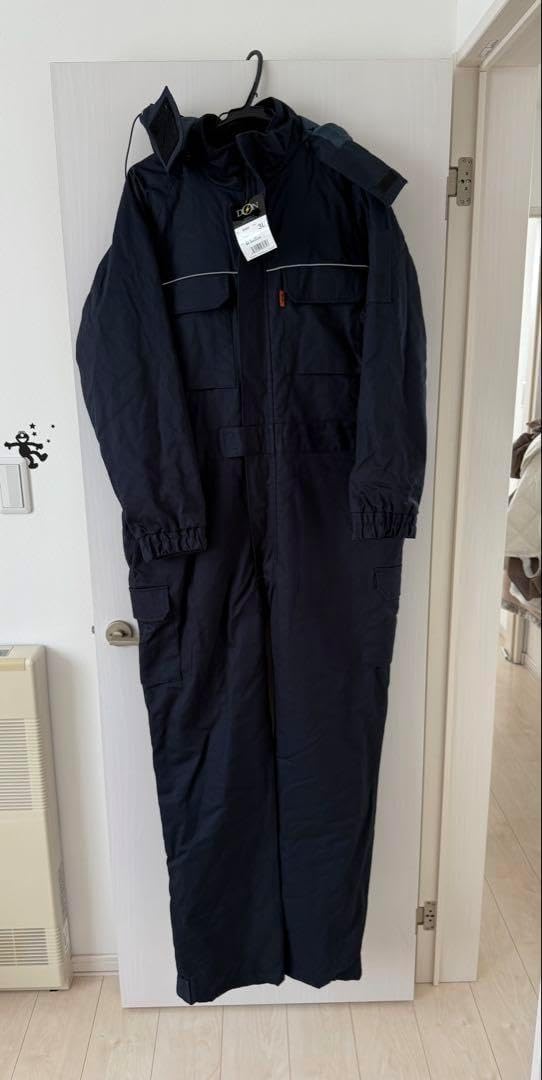 防寒つなぎヤマタカ9403 ネイビー3L 丸鬼商店 夏長袖ツナギ ネイビー