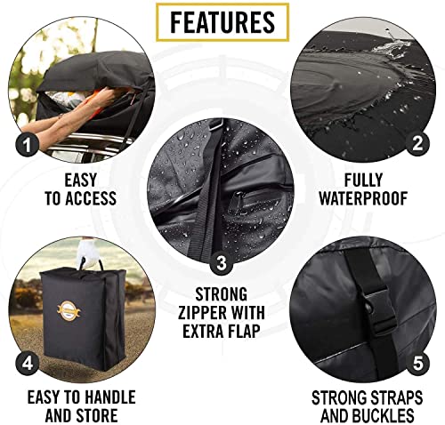 Sailnovo Rooftop Cargo Carrier, Car Roof Bag 20 Cubic Feet Waterproof Car Top Carrier Vehicle Softshell Rooftop Carriers, For All Cars With/Without Rack With 8 Reinforced Straps, Storage Bag #TOP1