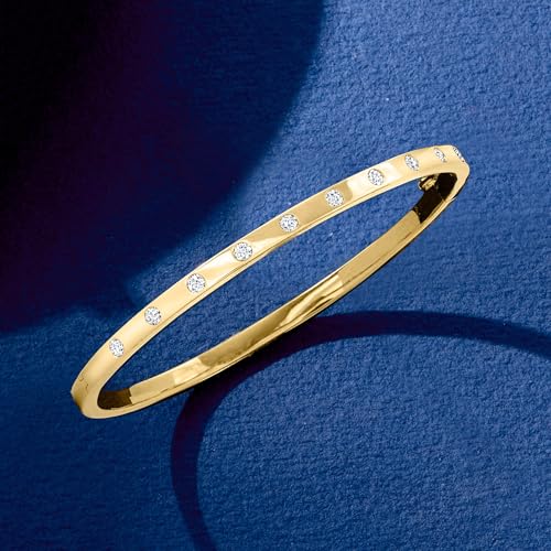 Ross-Simons 0.50 ct. t.w. Diamond Dotted Bangle Bracelet in 14kt Yellow Gold3
