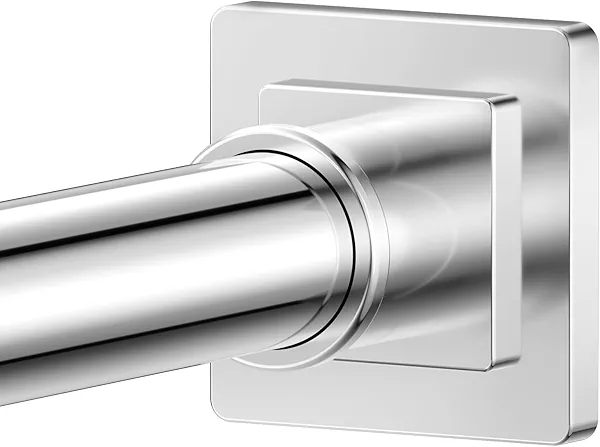Shower Curtain Rod Square End Shower Rods for Bathroom 32"-92" Stainless Steel No Drilling for Shower Stall Living Room