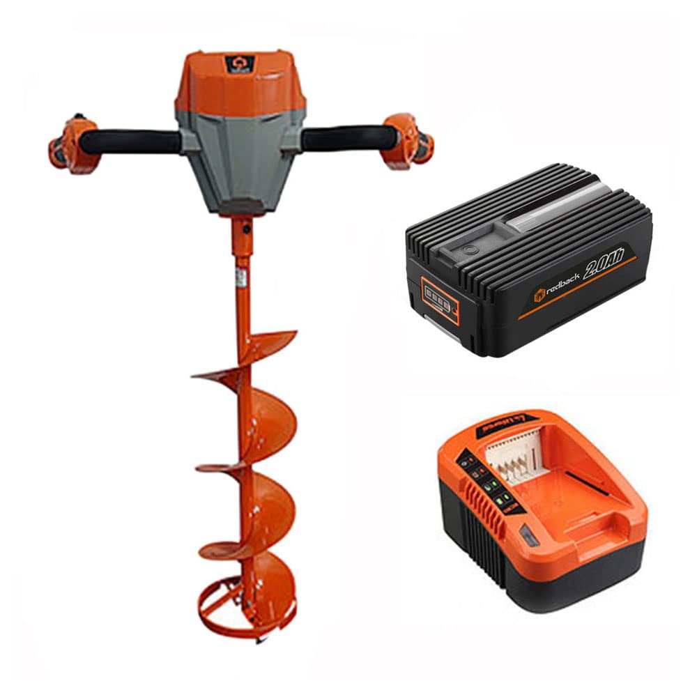 MowroRedback 40V Ice Auger Modern Alternative to Hand Auger Ice Fishing Auger with Stainless Steel Blades Cordless Drill Ice Auger E808CKIT with 2AH Battery and 5A Charger
