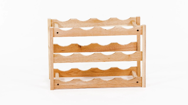 Homgoday Portabottiglie per 13 bottiglie, in legno di acacia massiccio, espositore per vino, per casa, cucina, dispensa, cantina e bar
