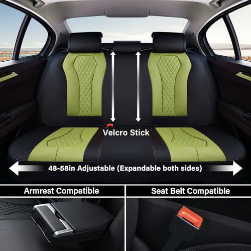 Image of Coverado Car Seat Covers, Back Car Seat Cover, 3-Pieces Leather Seat Cover, Luxury Car Seat Cushion, Luxury Seat Cover Seat Protector Universal Most Cars Trucks SUV