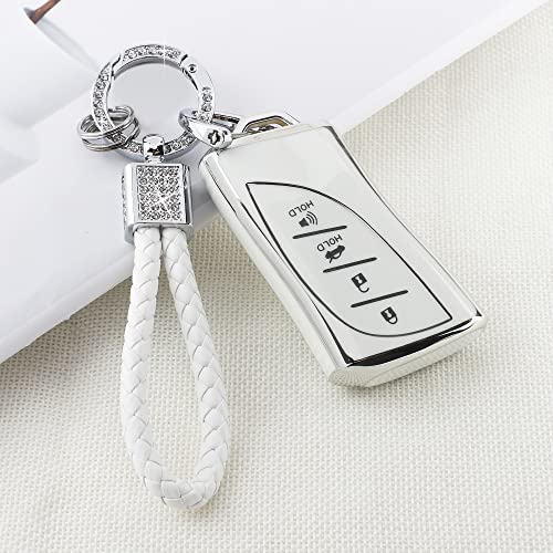 PIFOOG for Lexus Key Fob Cover Bling Keychain TPU Car Keys Case Shell Protector Protection for Lexus GX ES NX LC RC LS UX Accessories 4 Buttons Girly Women Cute - Image 3